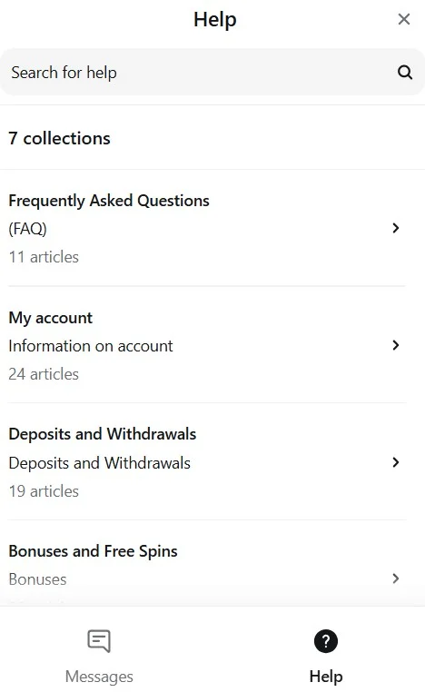 Betninja Casino support